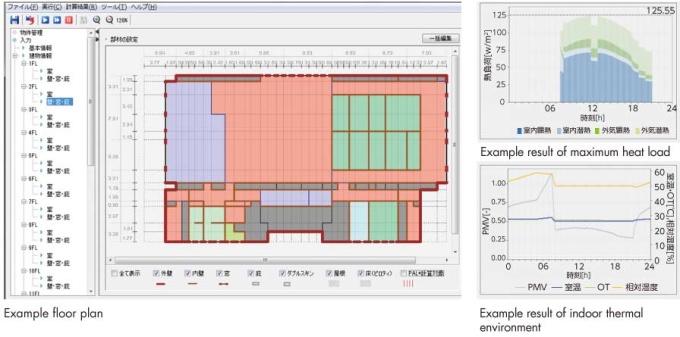 連携した建築データを用いて熱負荷計算